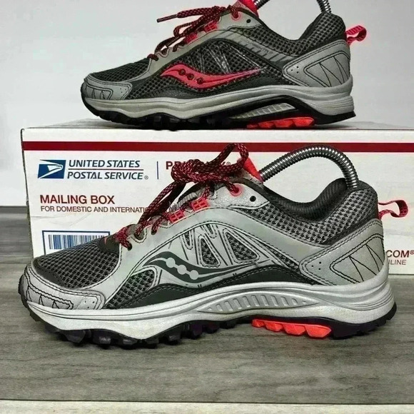 Saucony Excursion TR9 trail Shoes Womens 7 Gray Pink cute comfy running hiking - Picture 2 of 8